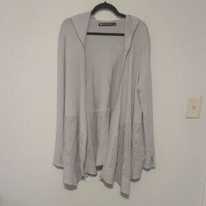 Blanc Noir Hooded Cardigan With Thumbholes